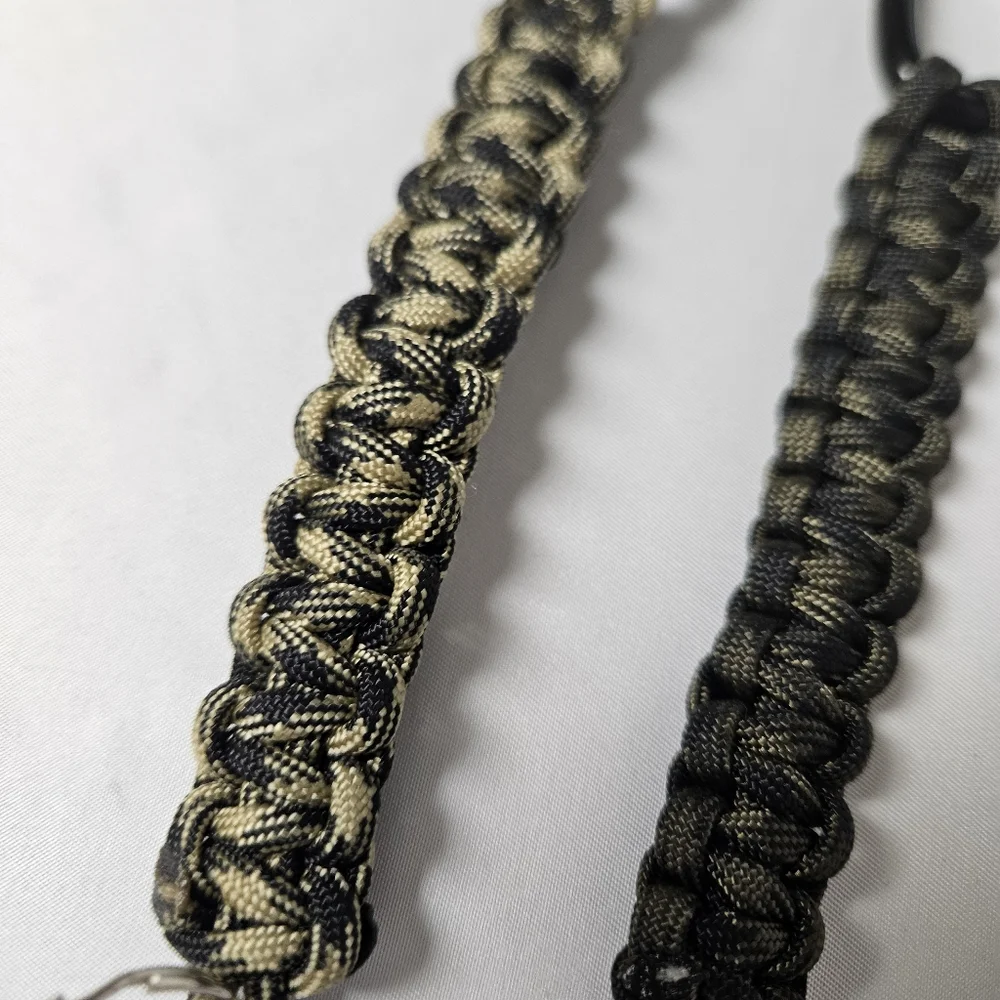 Paracord Keychain Set‎ with Carabiner - Black, Green, Tan